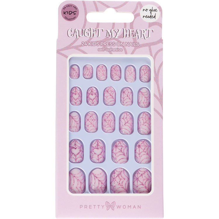 CAUGHT MY HEART Press on Nails for Kids