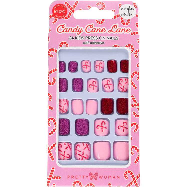 CANDY CANE LANE Press on Nails for Kids