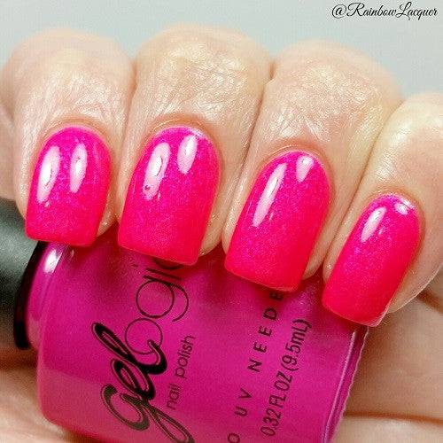 Hot pink nail shop polish