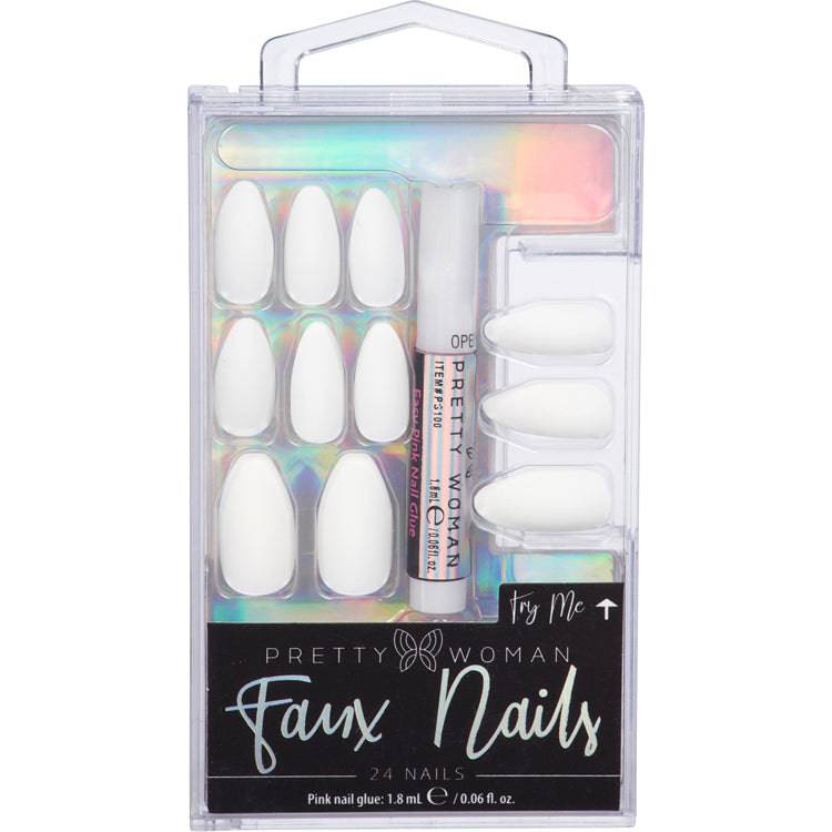 Press On Nails Kit in White - Pretty Woman NYC